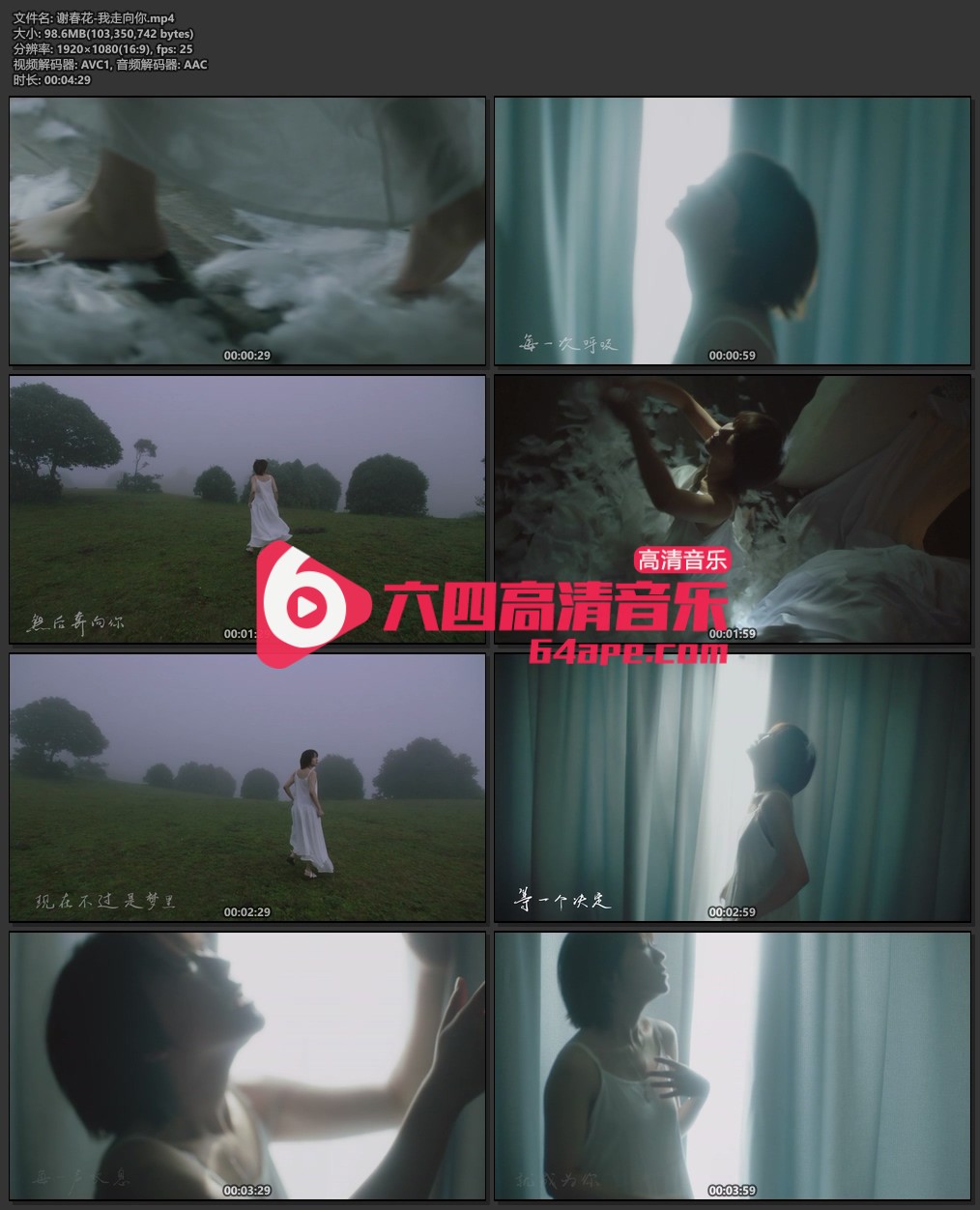 谢春花《我走向你》1080P