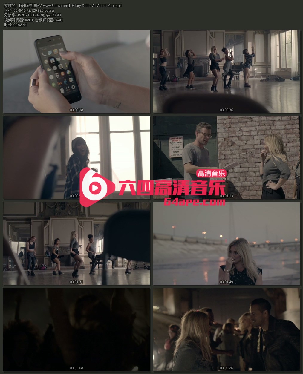 Hilary Duff 《All About You》 1080P