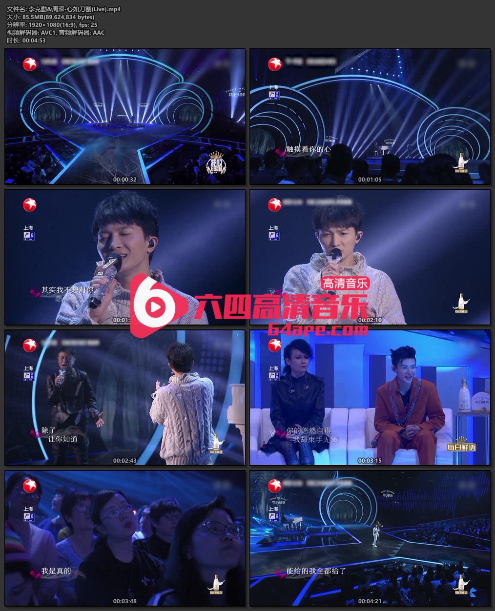 李克勤 周深《心如刀割》Live 1080P