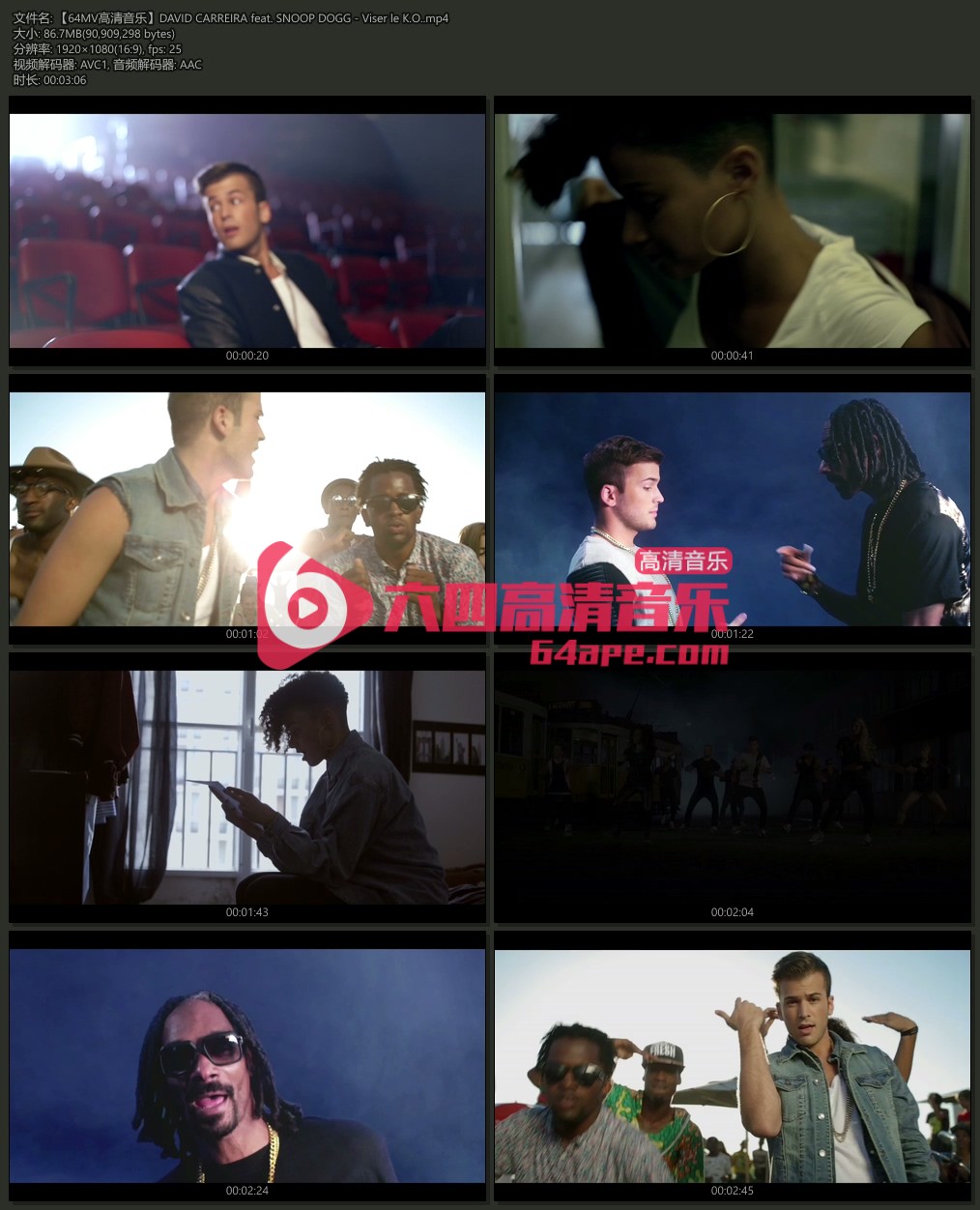 DAVID CARREIRA feat. SNOOP DOGG 《Viser le K.O》 1080P