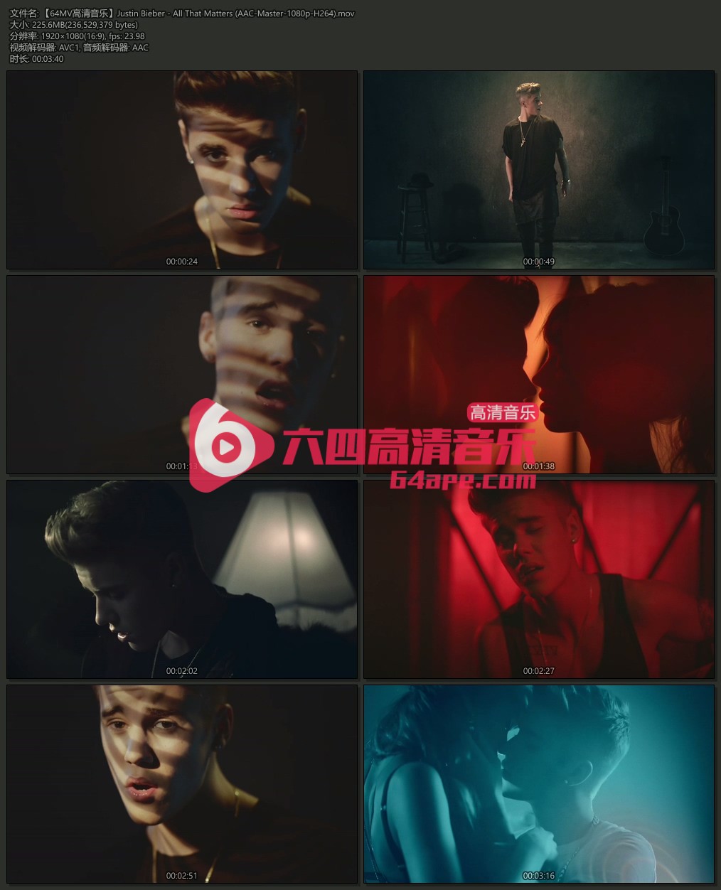 Justin Bieber 《All That Matters》 1080P