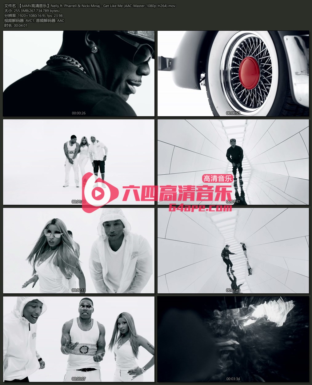 Nelly ft. Pharrell & Nicki Minaj 《Get Like Me》 1080P