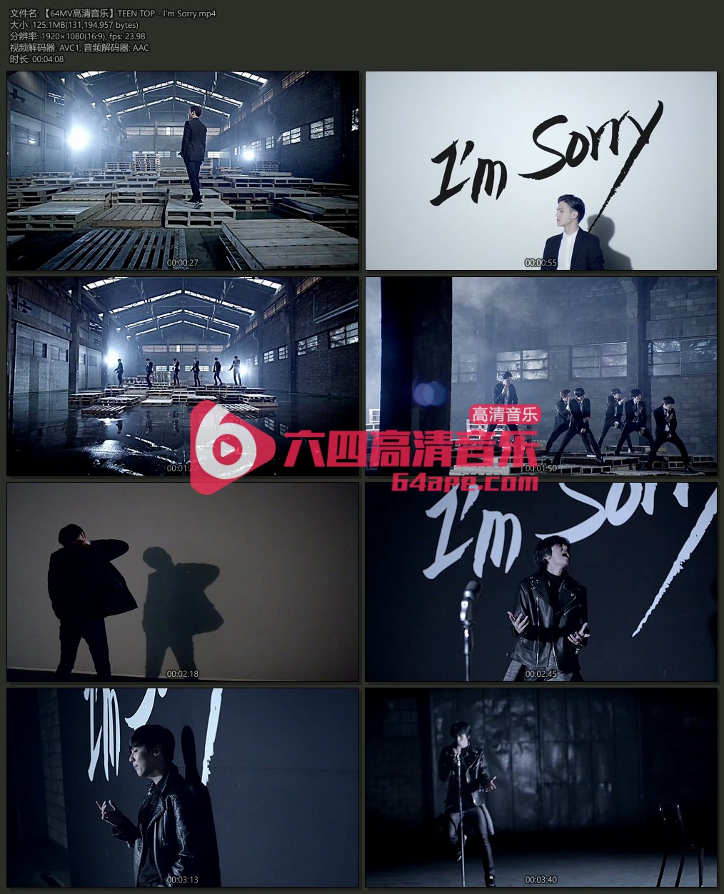 TEEN TOP 《I m Sorry》 1080P