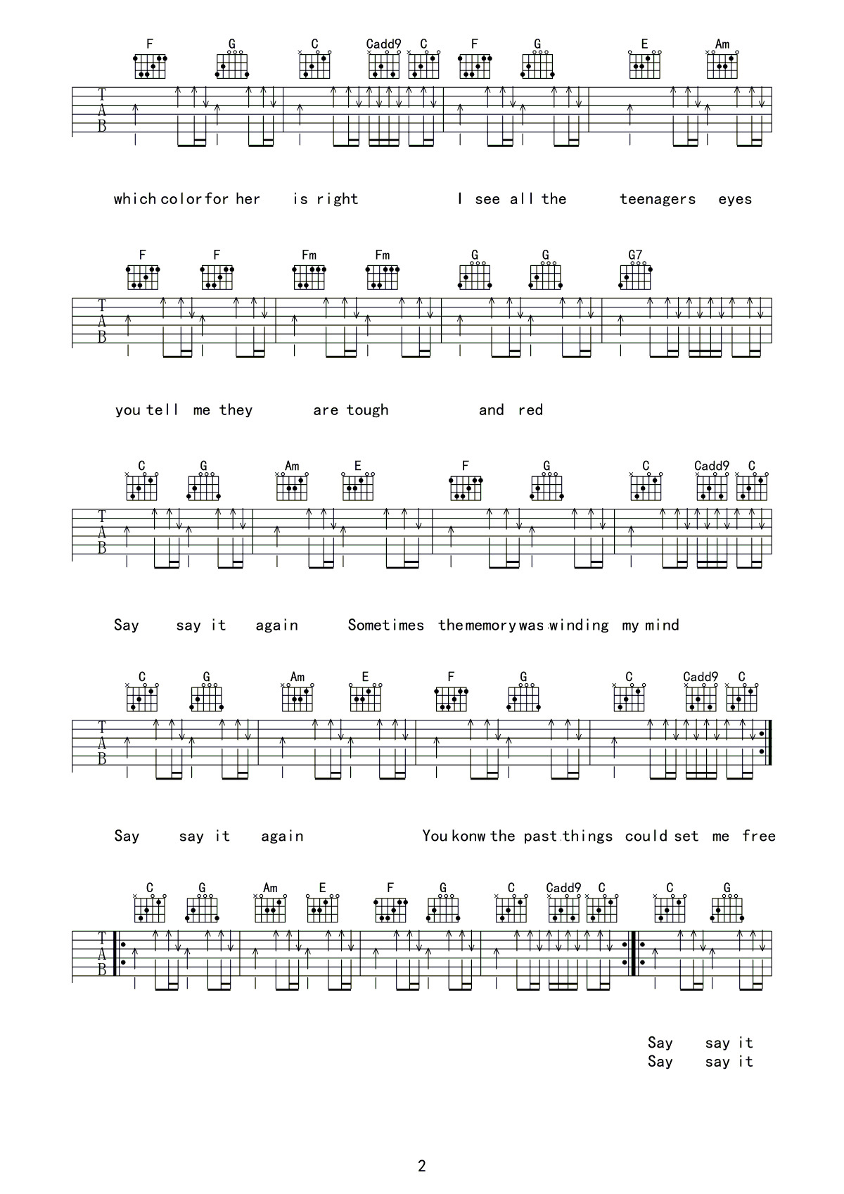 Say it again吉他谱-2