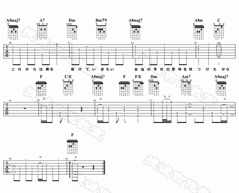 秦基博《向日葵的约定吉他谱》F调原版图谱